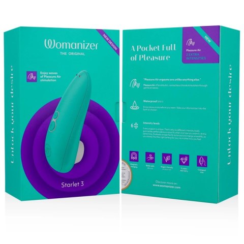 Womanizer Starlet 3 model turkusowy - kompaktowy system powietrzny IPX7