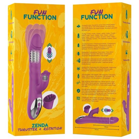 Fun Function Zenda Thruster & Rotation - wodoodporny model z funkcją obrotu, silikonowy, fioletowy