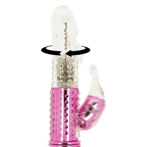 OHMAMA Wibrator z systemem obrotow i stymulatorem zewnętrznym 22,8 cm