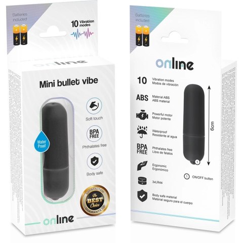 ONLINE Mini Bullet Vibe czarny - kompaktowy model 10 trybow