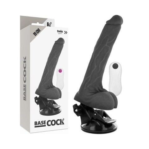 BASECOCK Pilotowany Wibrator Czarny 19cm x 4cm TPE z Pilotem