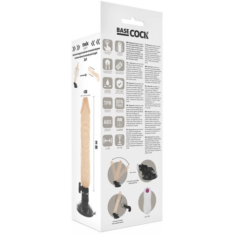 BASECOCK Wibrator Pilot Zdalny 20 cm TPE 12 Trybow Elastyczny