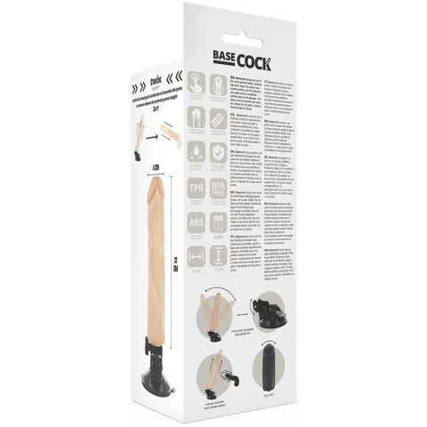 BASECOCK Wibrujący Model Anatomiczny 21 cm TPE Pilot Przewodowy