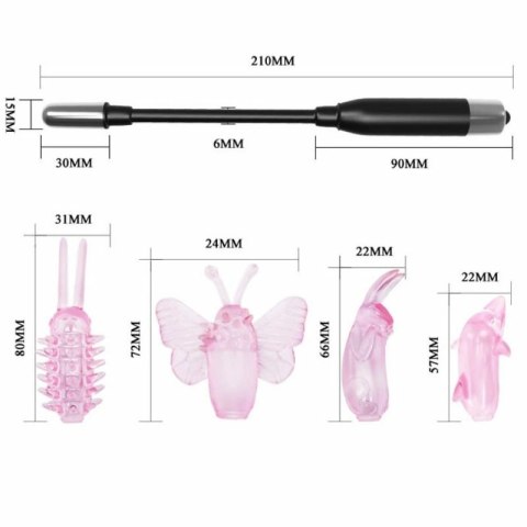 Baile Magiczna Rożdżka z Wibracjami 4 Końcowki Elastyczna 10cm