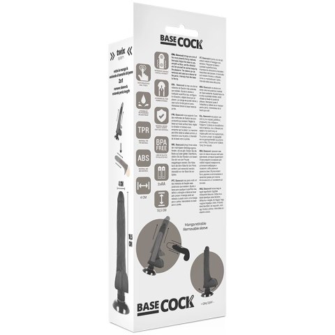 Basecock Wibrator Anatomiczny Czarny 18,5 cm TPE Z Przyssawką