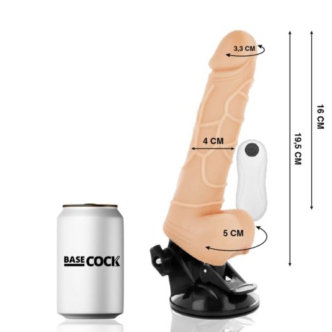 Basecock Wibrator Zdalnie Sterowany 19,5 cm z Podstawą Przyssawką TPE