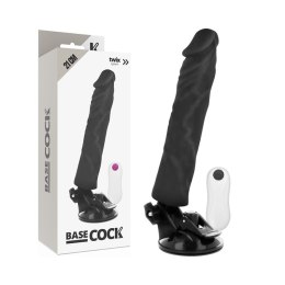 Basecock model pilot czarny 21 cm - wibrator z pilotem przewodowym TPE