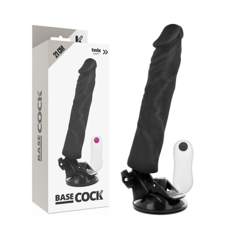 Basecock model pilot czarny 21 cm - wibrator z pilotem przewodowym TPE