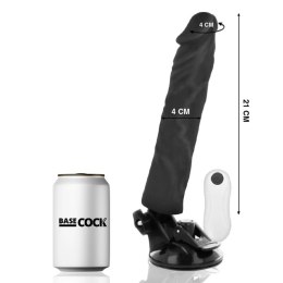 Basecock model pilot czarny 21 cm - wibrator z pilotem przewodowym TPE