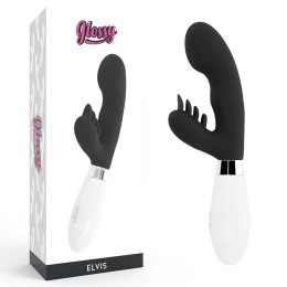 Glossy Elvi Czarny - Silikonowy masażer krolik 10 trybow, 12 cm