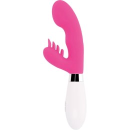 Glossy Elvi Rożowy masażer silikonowy 10 trybow, 12 cm, 2 silniki