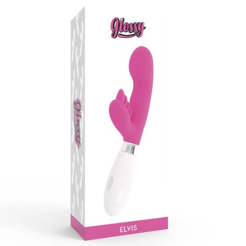 Glossy Elvi Rożowy masażer silikonowy 10 trybow, 12 cm, 2 silniki