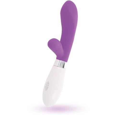 Glossy Jackson Violet - silikonowy masażer krolik, 10 trybow, 12 cm