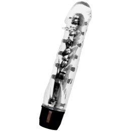 Glossy Lenny Czarny - Wibrujący model intymny z TPE, 14 cm