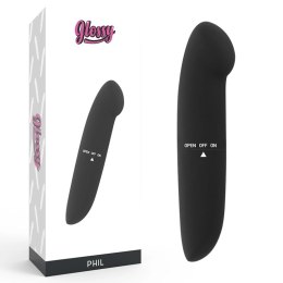 Glossy PHIL Czarny - kompaktowy stymulator wodoodporny 13 cm ABS