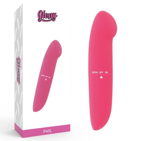 Glossy Phil model rożowy 13 cm - cichy masażer, wodoodporny ABS