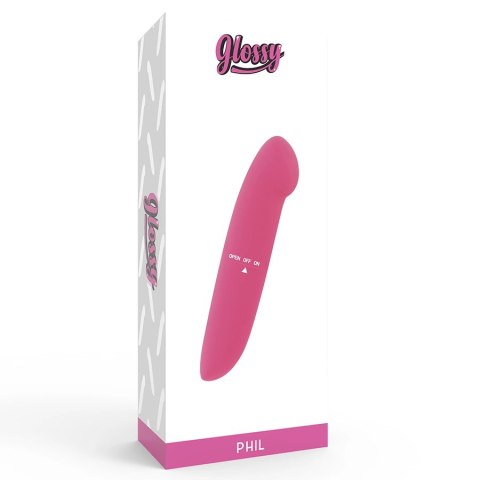Glossy Phil model rożowy 13 cm - cichy masażer, wodoodporny ABS