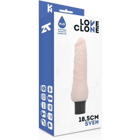 LoveClone Sven 18.5 cm - samosmarujący model wibracyjny, silikonowy