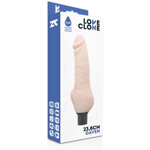 Loveclone Daven 23,8 cm Samosmarujący Model Wibracyjny TPR Naturalny