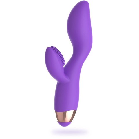 Womanvibe Donna - silikonowy model z dwoma silnikami, ładowany USB, liliowy