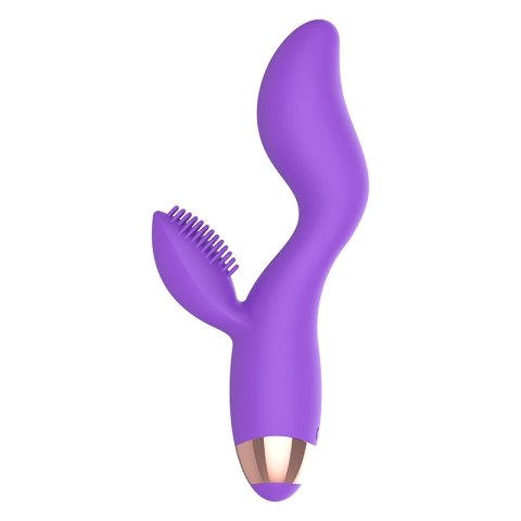 Womanvibe Donna - silikonowy model z dwoma silnikami, ładowany USB, liliowy