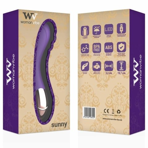 Womanvibe Sunny - silikonowy model ładowany, złoto-liliowy, 19,7 cm