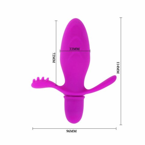 PRETTY LOVE Fith - silikonowy wibrator dwustrefowy 10 trybow, 11 cm