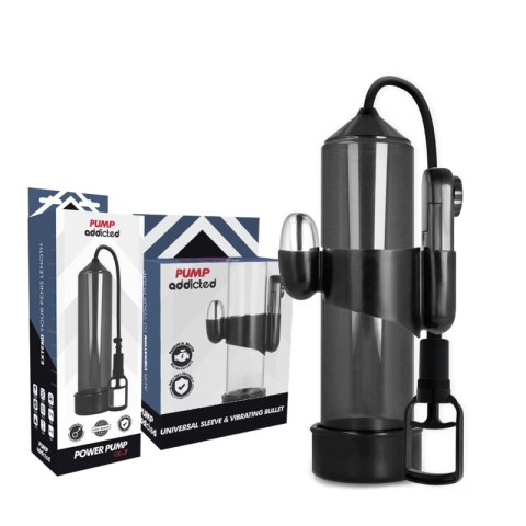 Pump Addicted RX7 Czarna Pompa Prożniowa z Funkcją Wibracji 24cm