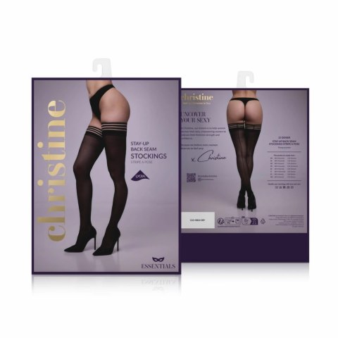 Leg Avenue Stay-up Stripe a Pose pończochy samonośne czarne 15 DEN Leg Avenue Stay-up Stripe a Pose pończochy samonośne czarne 15 DEN