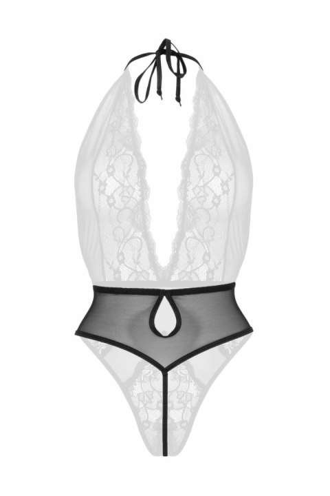 Obsessive Dina koronkowy body halter z odkrytym krokiem czarny Obsessive Dina koronkowy body halter z odkrytym krokiem czarny