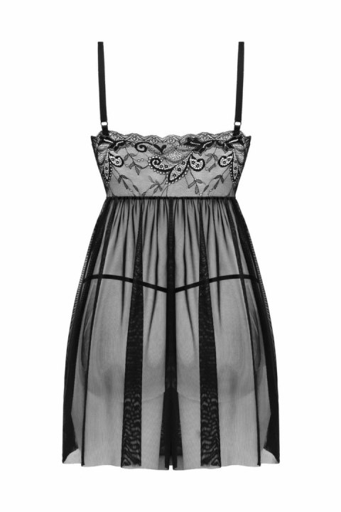 Obsessive Lieve babydoll z koronką i stringi czarne S/M Obsessive Lieve babydoll z koronką i stringi czarne S/M