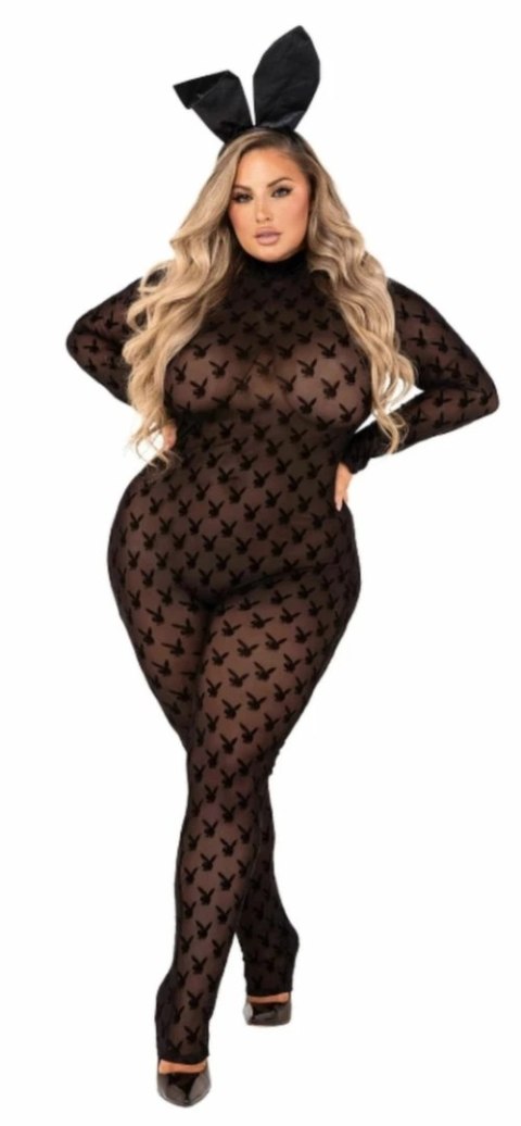 Playboy Lingerie Bunny 2-częściowy zestaw z uszami, czarny Playboy Lingerie Bunny 2-częściowy zestaw z uszami, czarny