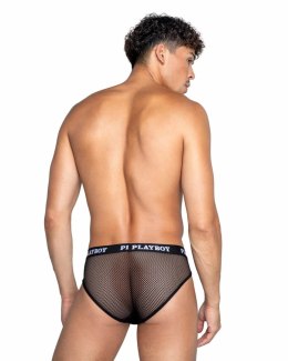 Playboy Lingerie Mens Dark Room Briefs czarne slipy z nadrukiem