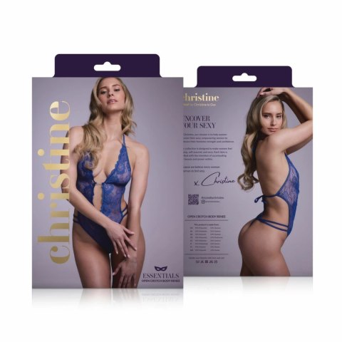 Renee Body z Otwartym Krokiem Cekiny Niebieski Koronkowy SoftLine Renee Body z Otwartym Krokiem Cekiny Niebieski Koronkowy SoftLine
