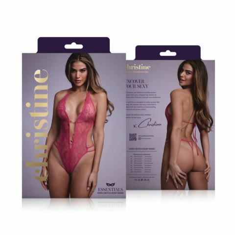 Renee koronkowe body z otwartym krokiem rożowe ozdobne paski Renee koronkowe body z otwartym krokiem rożowe ozdobne paski