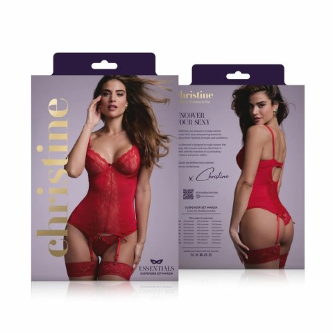 Vixen 2-częściowy komplet Marzia czerwony z gorsetem i koronką Vixen 2-częściowy komplet Marzia czerwony z gorsetem i koronką