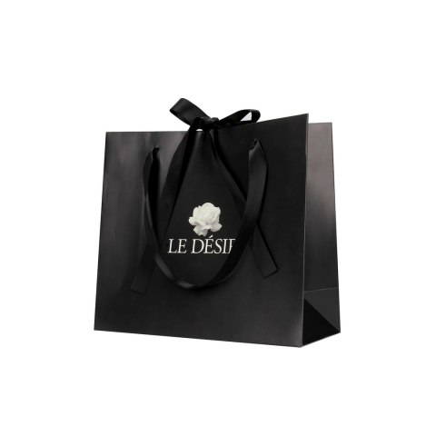 Le Desir Torba Papierowa z Czarną Satynową Wstążką Elegancka Le Desir Torba Papierowa z Czarną Satynową Wstążką Elegancka