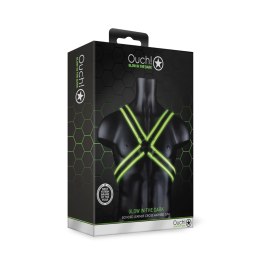Ouch! Cross Armor uprząż świecąca w ciemności S/M, regulowana