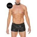 Ouch! Deluxe 3 Uprząż z obrożą, regulowana, skora i stal, czarna