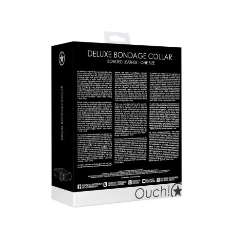 Ouch! Deluxe 3 Uprząż z obrożą, regulowana, skora i stal, czarna Ouch! Deluxe 3 Uprząż z obrożą, regulowana, skora i stal, czarna