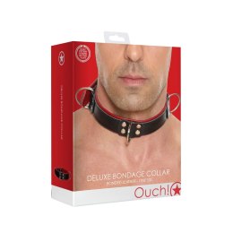 Ouch! Deluxe Uprząż Skorzana z O-Ringami, Regulowana Czarna 7423522528518