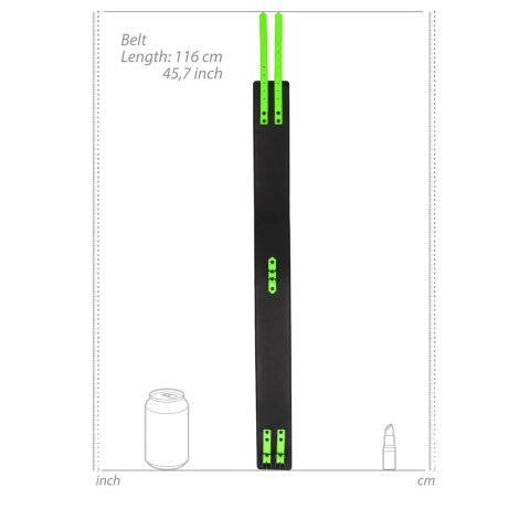 Ouch! Glow in the Dark L/XL - kajdanki na uda z paskiem, fluorescencyjne Ouch! Glow in the Dark L/XL - kajdanki na uda z paskiem, fluorescencyjne
