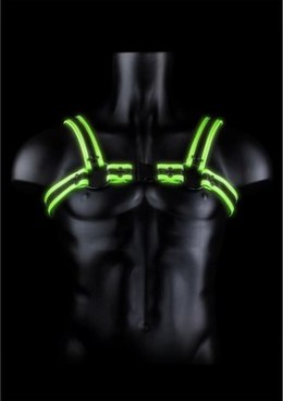 Ouch! Glow in the Dark Uprząż S/M z fluorescencyjnymi detalami regulowana