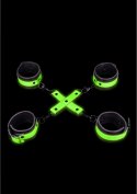 Ouch! Glow in the Dark - Zestaw mankietow na ręce i kostki, fluorescencyjny
