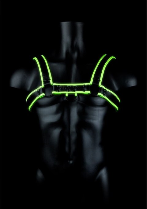 Ouch! Glow in the Dark szelki na klatkę piersiową S/M świecące zielone Ouch! Glow in the Dark szelki na klatkę piersiową S/M świecące zielone