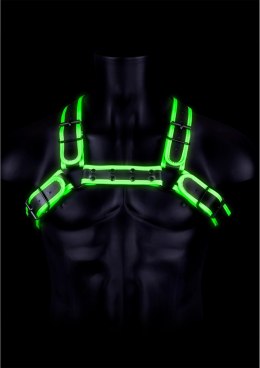 Ouch! Glow in the Dark szelki z klamrą L/XL fluorescencyjne