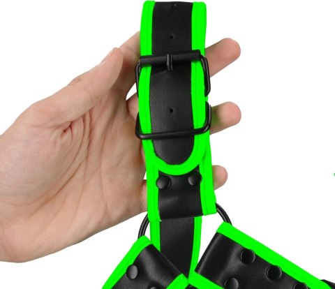 Ouch! Glow in the Dark szelki z klamrą S/M fluorescencyjne regulowane Ouch! Glow in the Dark szelki z klamrą S/M fluorescencyjne regulowane