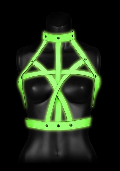 Ouch! Glow in the Dark uprząż biustonosza L/XL, fluorescencyjna Ouch! Glow in the Dark uprząż biustonosza L/XL, fluorescencyjna