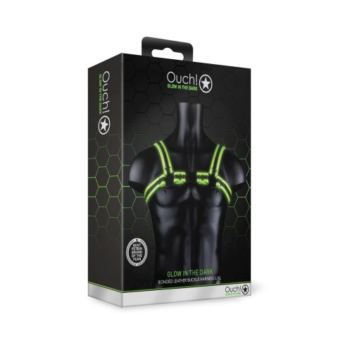 Ouch! Glow in the Dark uprząż z klamrą L/XL - fluorescencyjna regulacja Ouch! Glow in the Dark uprząż z klamrą L/XL - fluorescencyjna regulacja