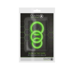 Ouch! Glow in the Dark zestaw 3 elastycznych pierścieni świecących